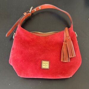 Dooney & Bourke Vibrant Red Suede Hobo Bag